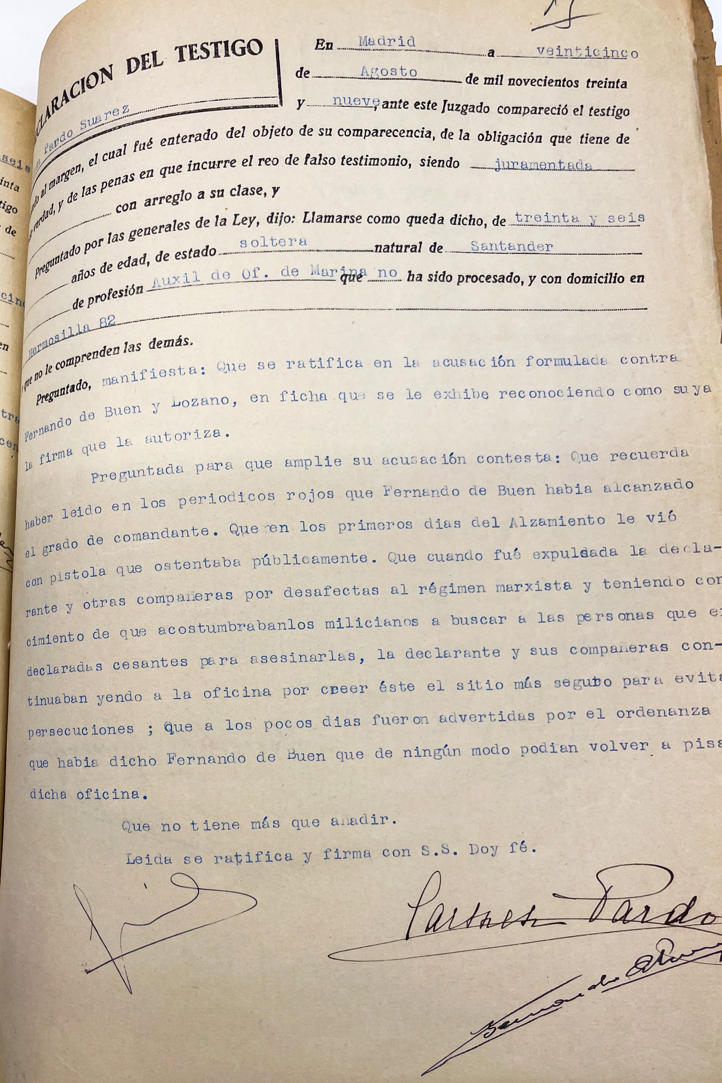 Archivo General e Histórico de Defensa. Tribunal Militar Territorial 1. Serie: Sumarísimos. Sumario 40062, caja 300, orden 12.