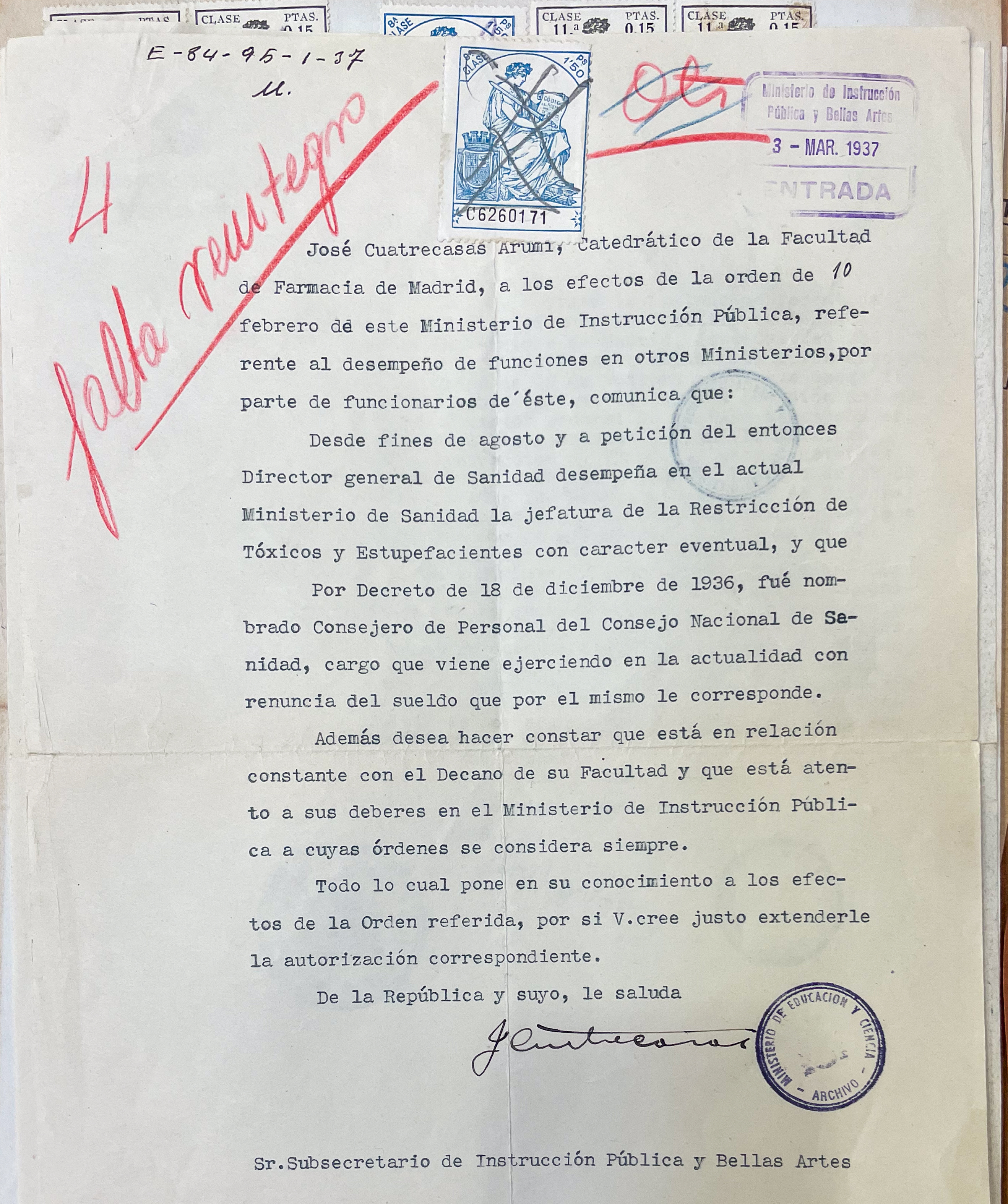 AGA, expedientes personales de catedráticos, 21/20523