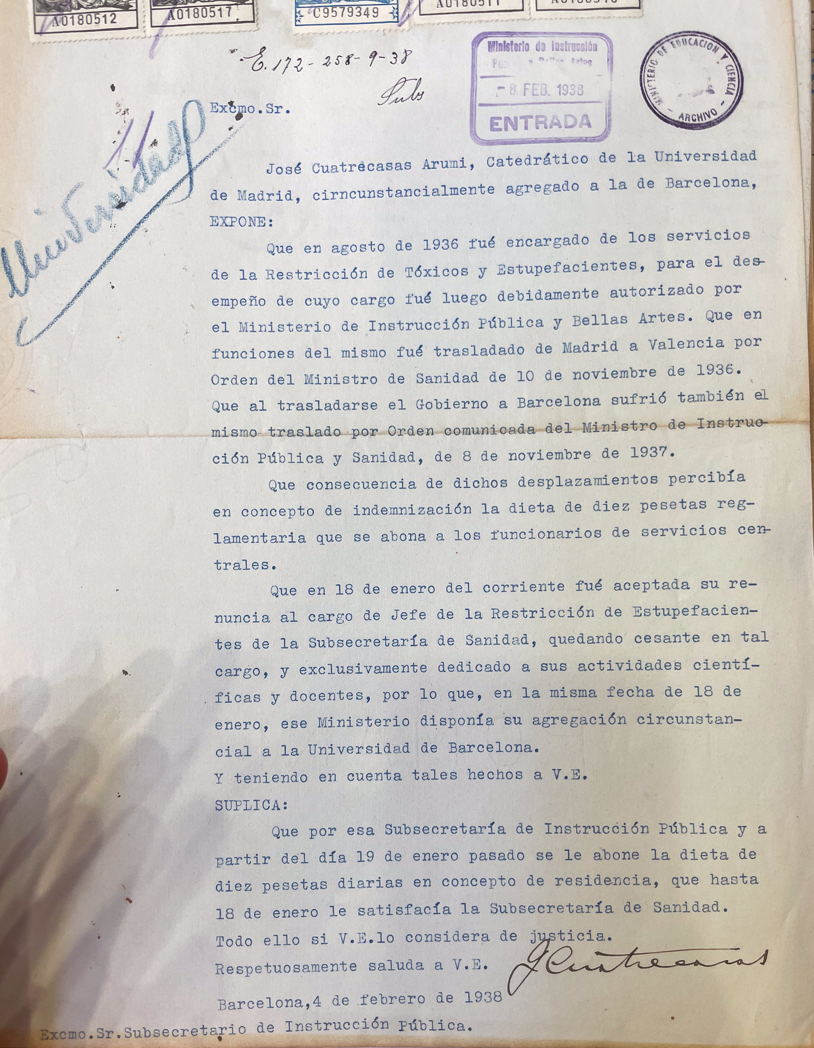 AGA, expedientes personales de catedráticos, 21/20523.