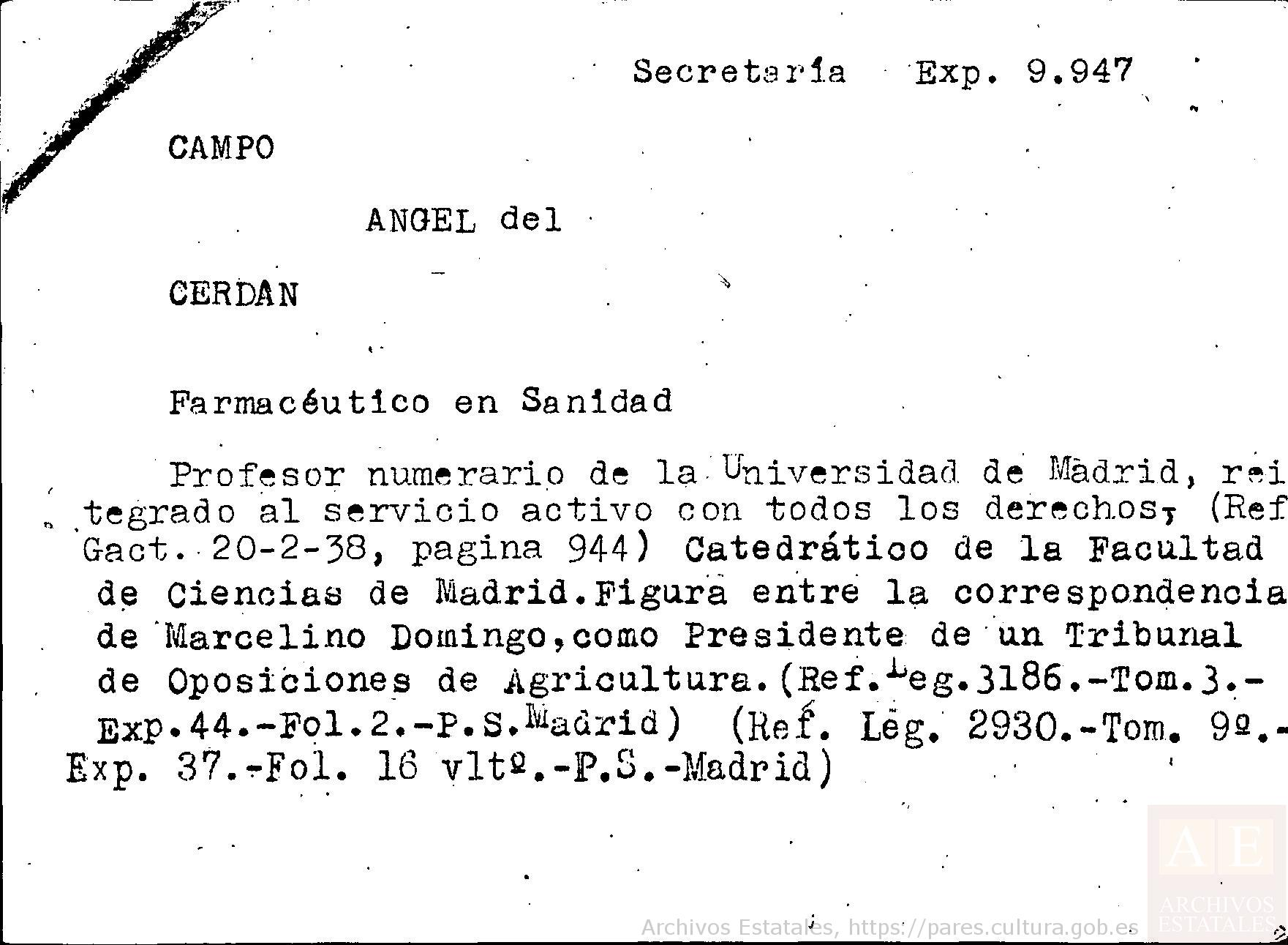 Centro Documental de la Memoria Histórica, DNSD-SECRETARÍA,FICHERO,9,C0038072