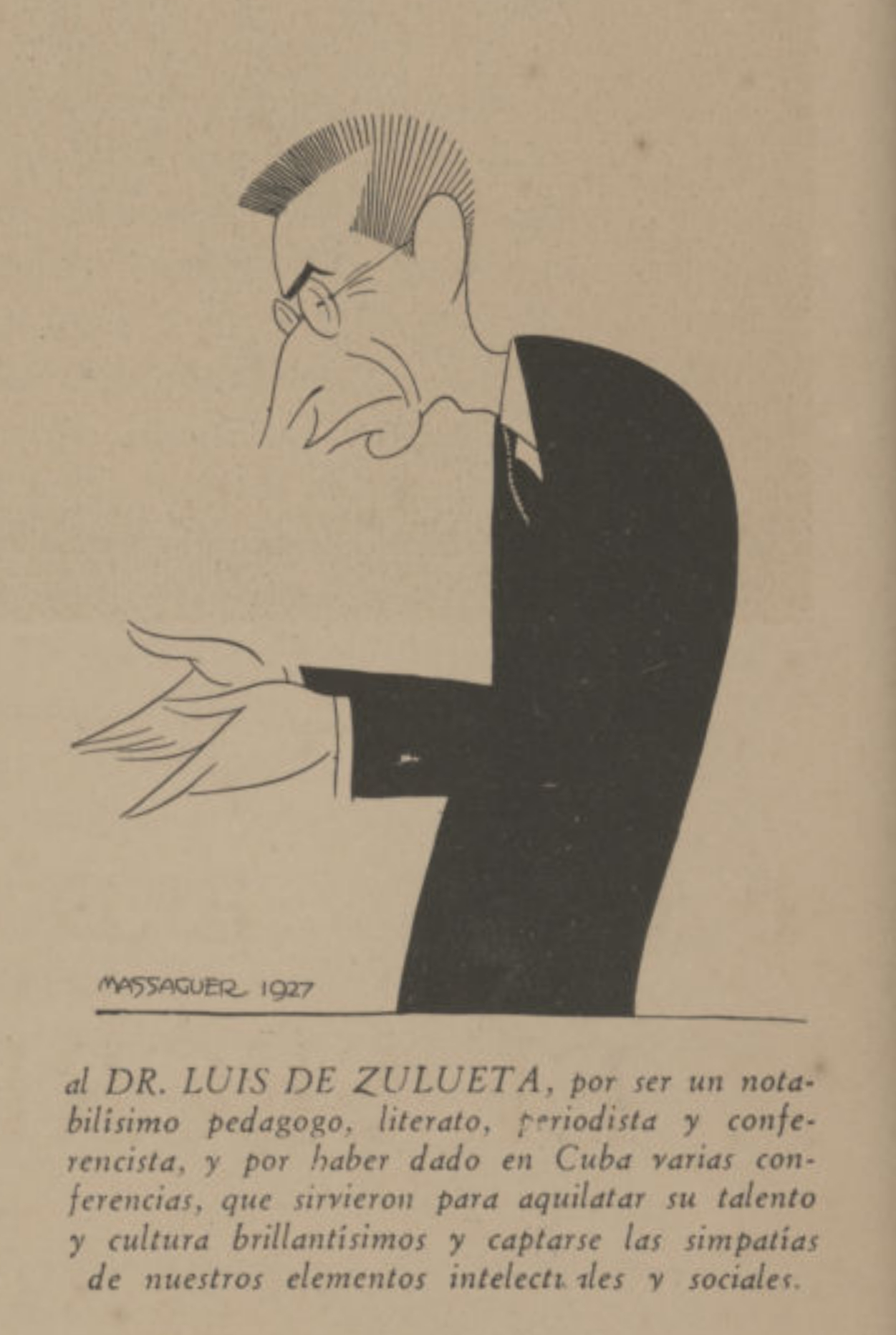 Caricatura de Luis de Zulueta y Escolano