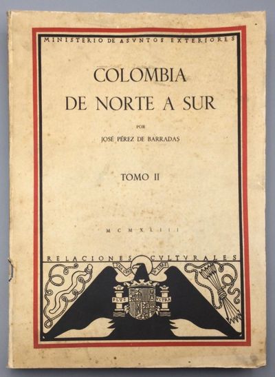 Portada de la publicación Colombia de norte a sur de José María Pérez de Barradas Álvarez de Eulate.