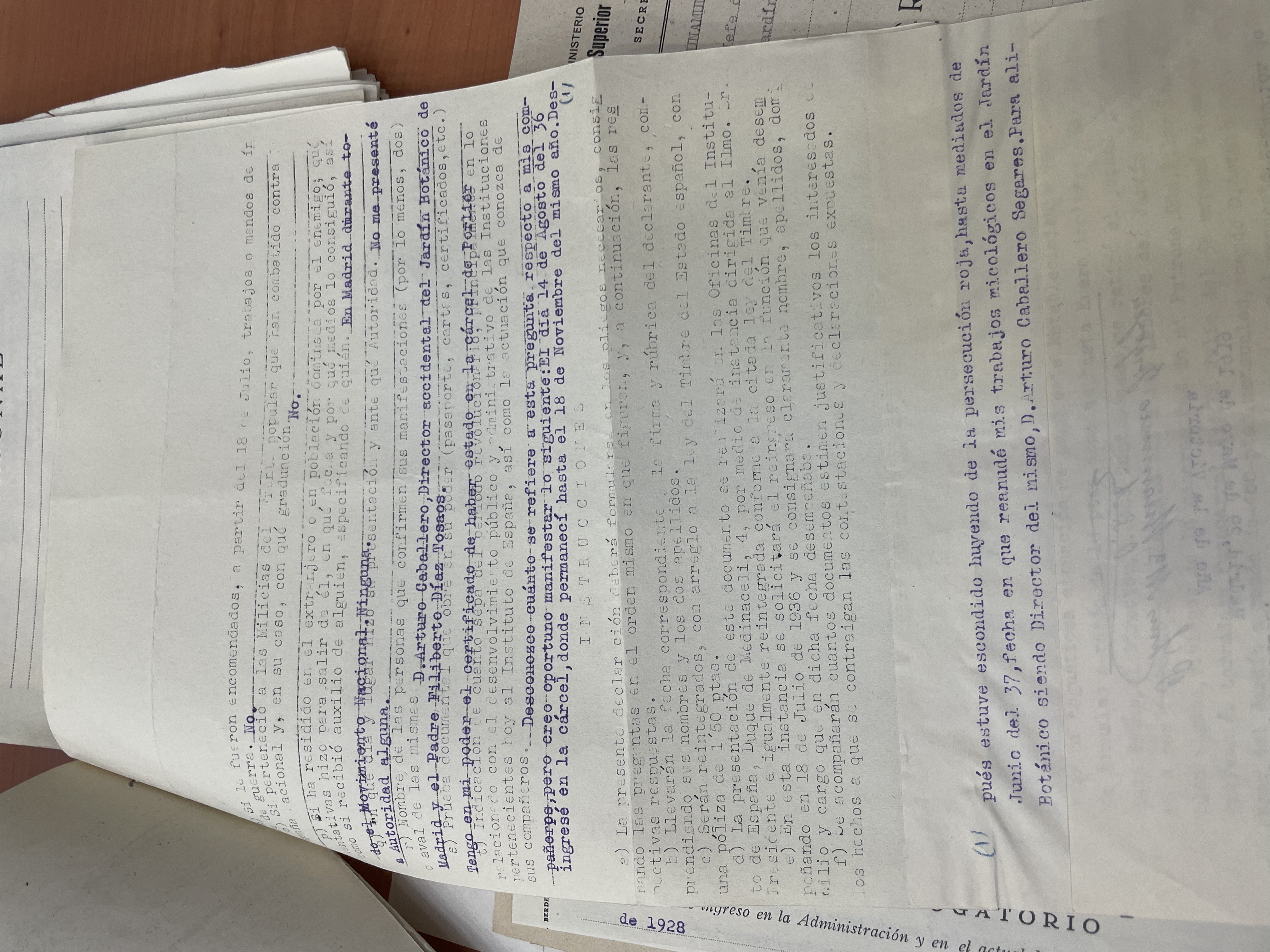 Documentación de Luis María Unamuno Irigoyen en el Archivo General de la Administración.